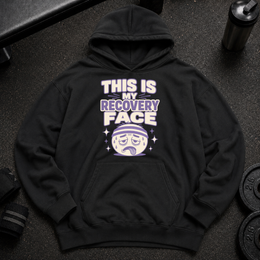 This Is My Recovery Face Oversized Hoodie funny recovery day gym hoodie
