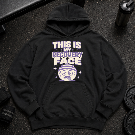 This Is My Recovery Face Oversized Hoodie funny recovery day gym hoodie