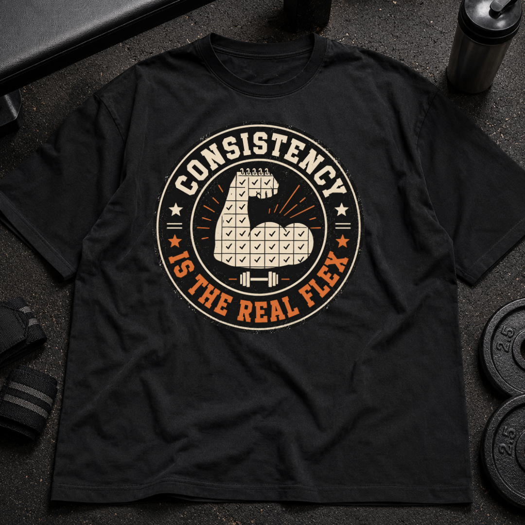 Consistency Is The Real Flex Tee motivational gym shirt