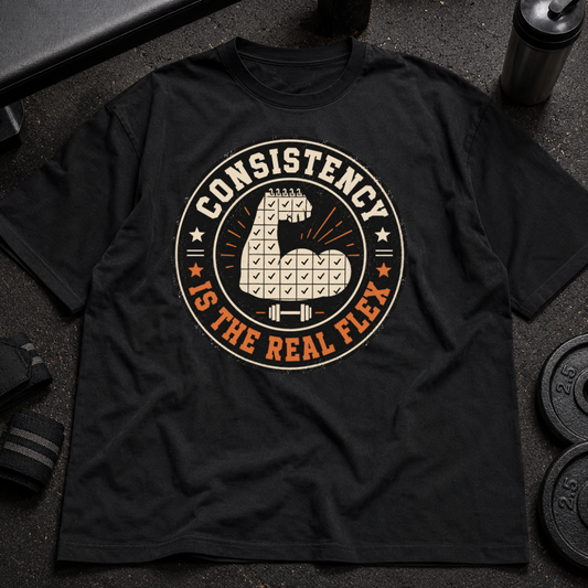 Consistency Is The Real Flex Tee motivational gym shirt
