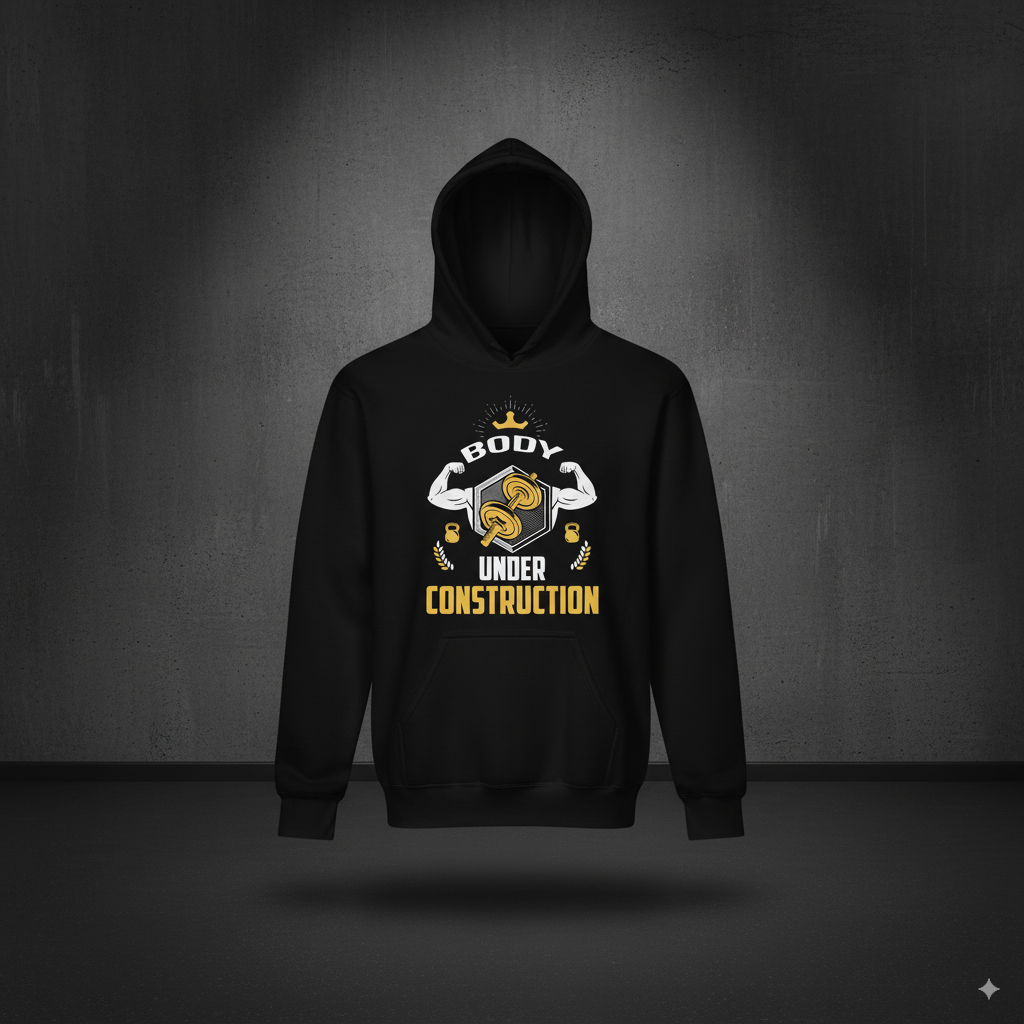 BODY UNDER CONSTRUCTION HOODIE – Heavyweight Gym Hoodie