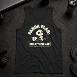 Panda Plan Bulk Then Nap Tank funny gym tank with panda design