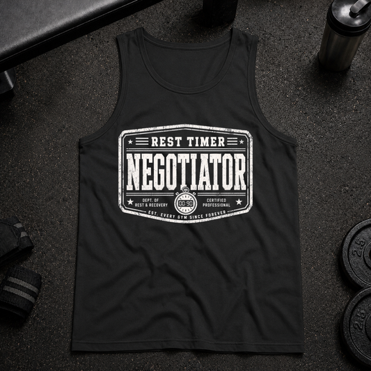 Rest Time Negotiator Tank funny gym tank for lifters