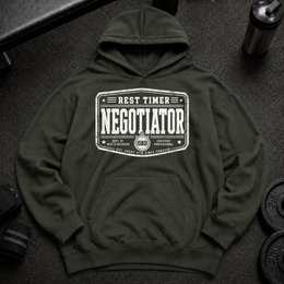 Rest Time Negotiator Oversized Hoodie funny gym hoodie for lifters