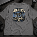 Barely Committed, Fully Sweaty Tee funny gym tee for anti-motivation gym-goers and sweaty lifters