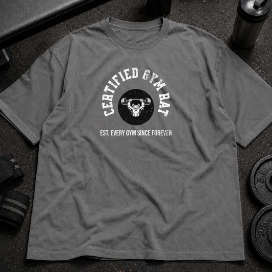 Certified Gym Rat Tee funny gym shirt for lifters