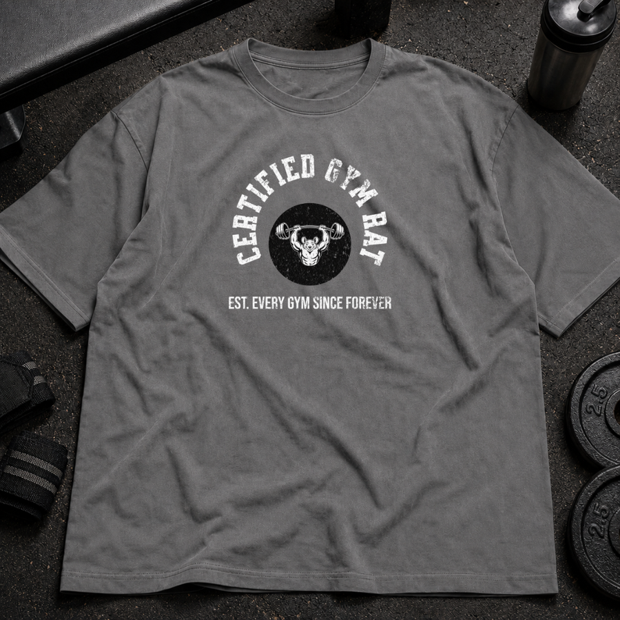 Certified Gym Rat oversized gym tshirt in athletic heather — I Gym Daily