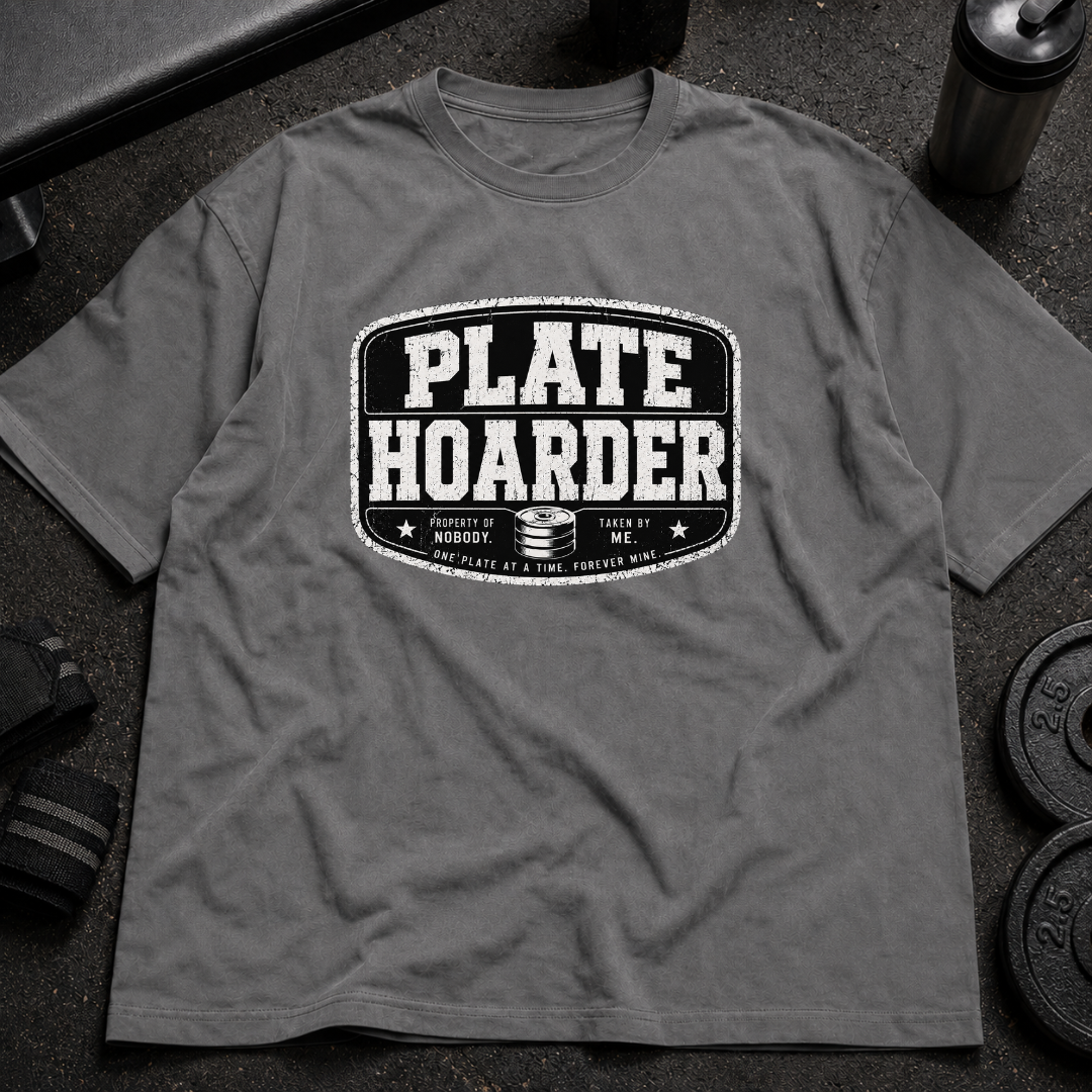Plate Hoarder Tee funny lifting shirt for gym rats