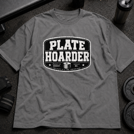 Plate Hoarder Tee funny lifting shirt for gym rats