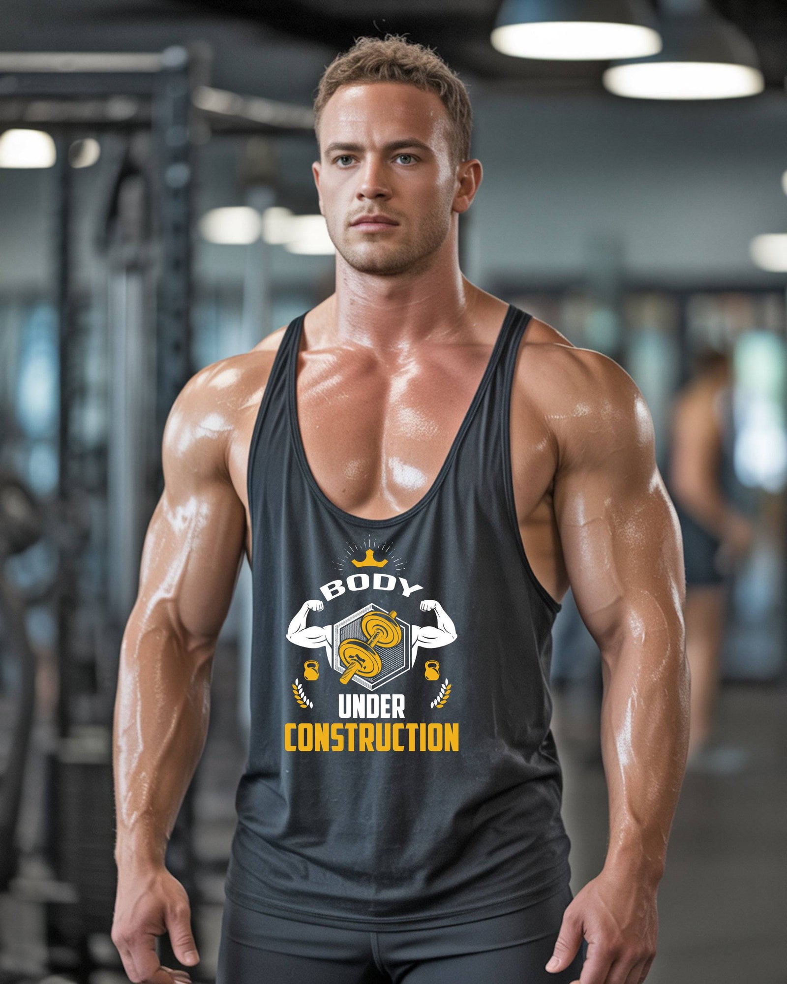 BODY UNDER CONSTRUCTION SINGLET – Men’s Gym Training Tank