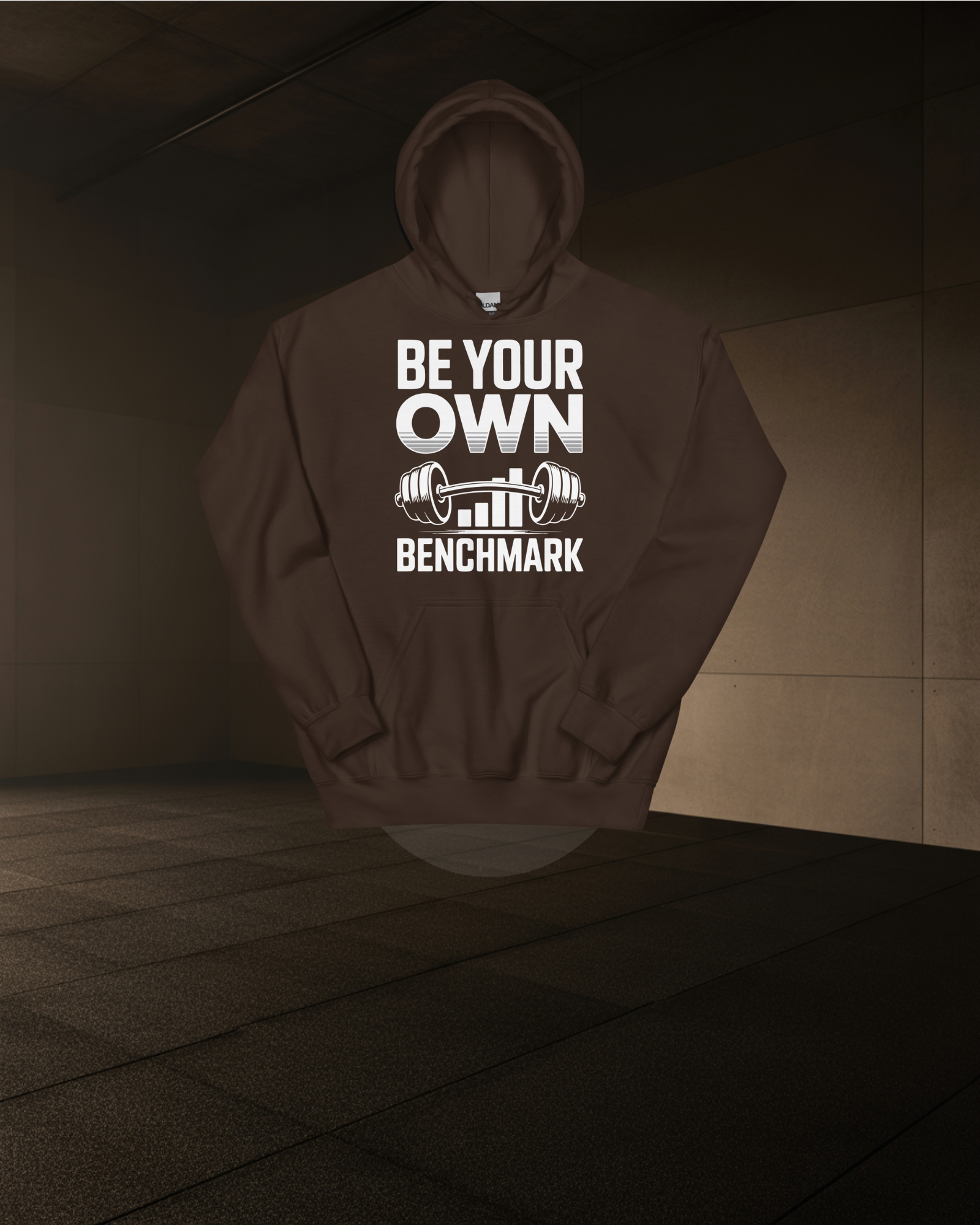 BE YOUR OWN BENCHMARK HOODIE – Unisex Heavyweight Gym Hoodie
