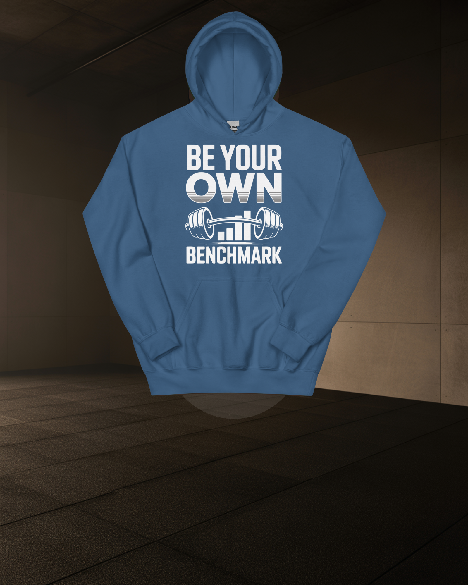 BE YOUR OWN BENCHMARK HOODIE – Unisex Heavyweight Gym Hoodie