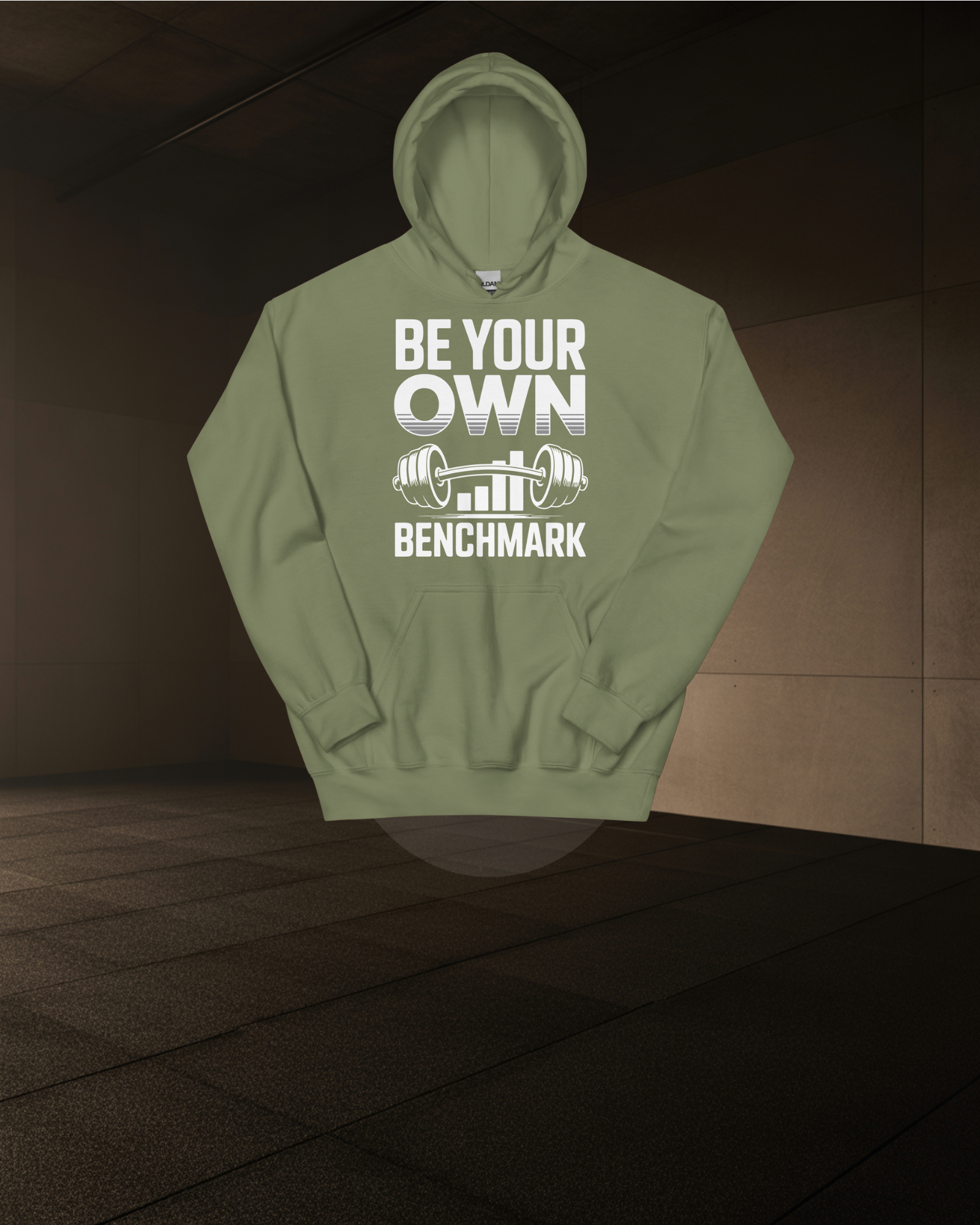 BE YOUR OWN BENCHMARK HOODIE – Unisex Heavyweight Gym Hoodie