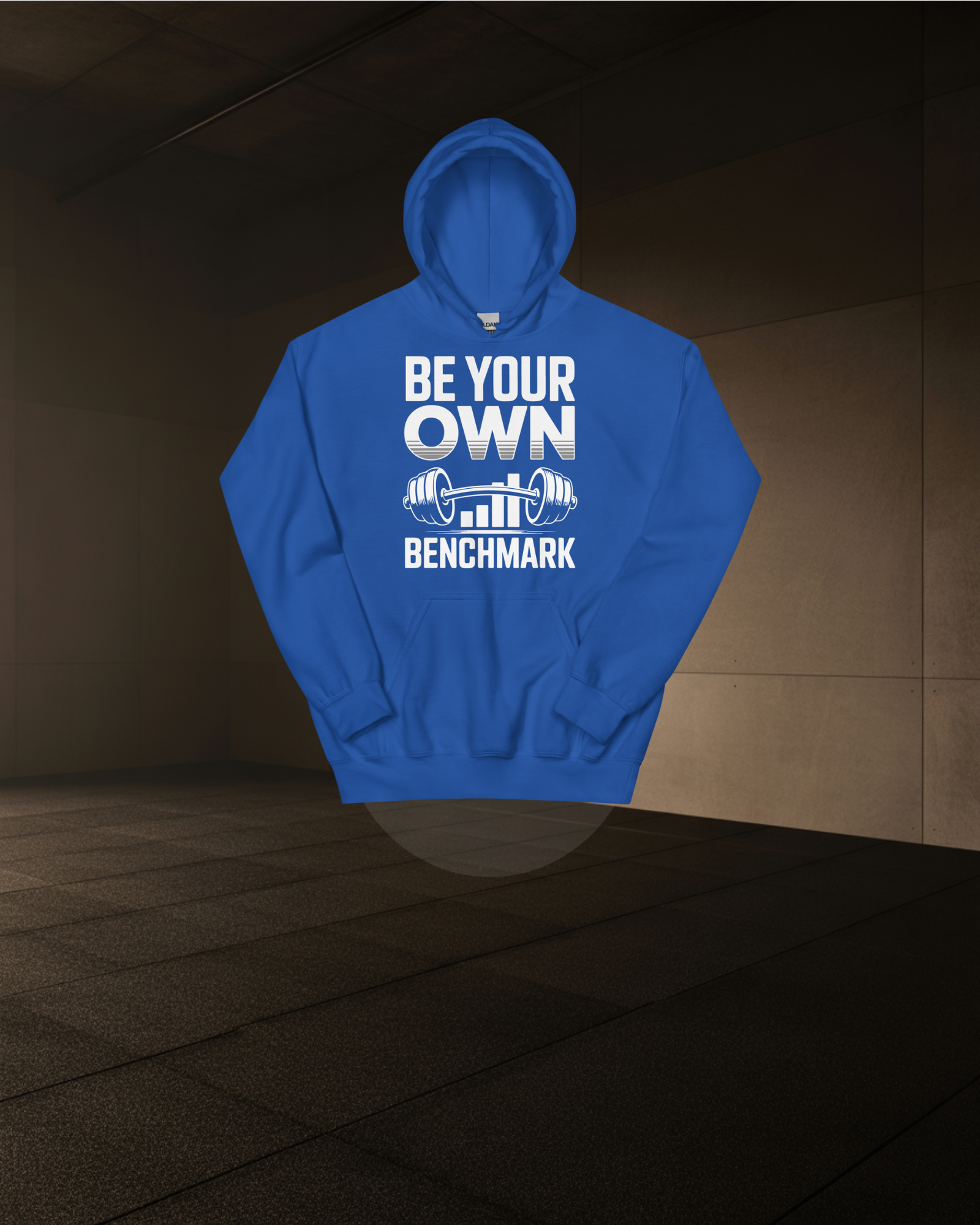 BE YOUR OWN BENCHMARK HOODIE – Unisex Heavyweight Gym Hoodie