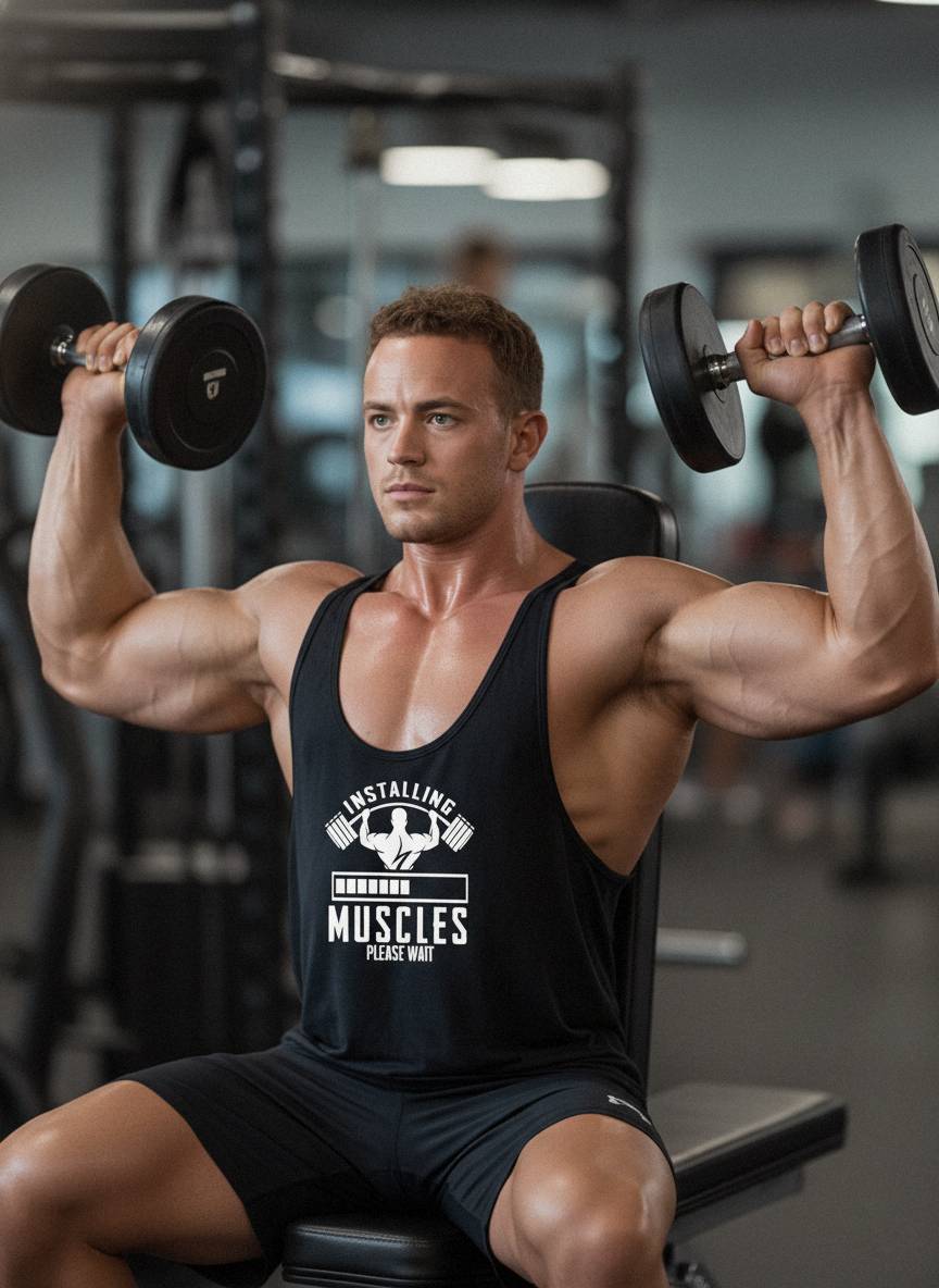 INSTALLING MUSCLES SINGLET – Men’s Athletic Gym Tank