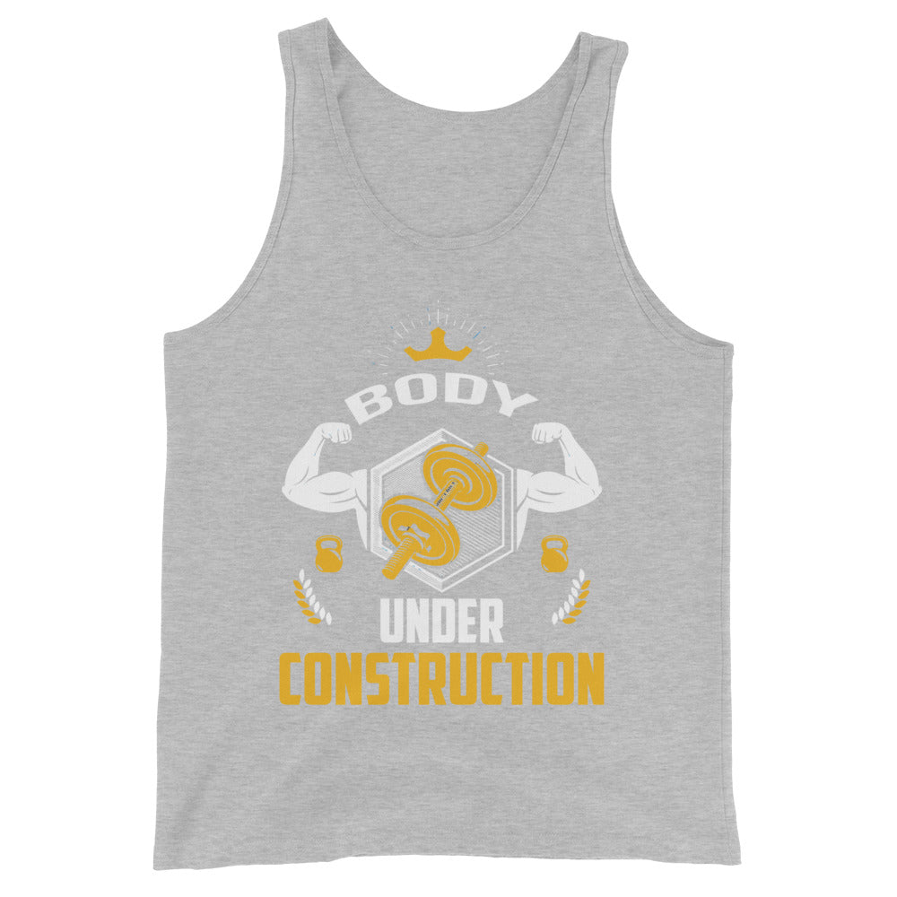 Body Under Construction gym tank top in athletic heather — I Gym Daily