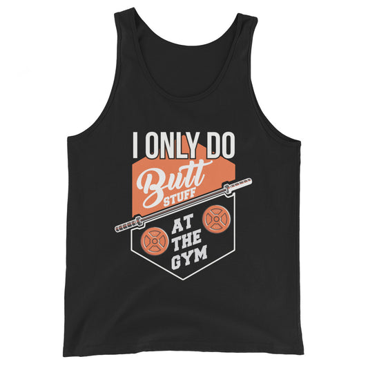 Butt Stuff leg day gym tank top in black — I Gym Daily
