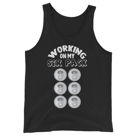 Beer Six Pack funny gym tank top in black — I Gym Daily