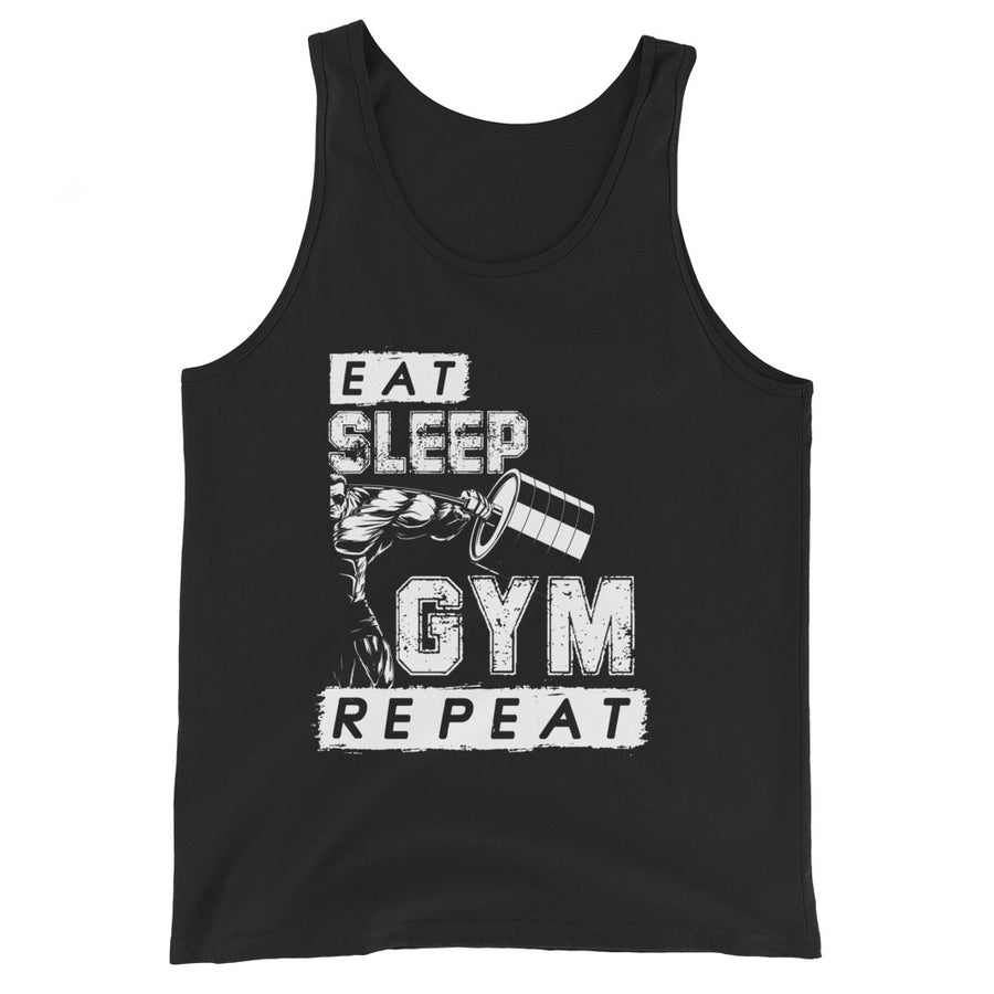 Eat Sleep Gym Repeat gym tank top in black — I Gym Daily