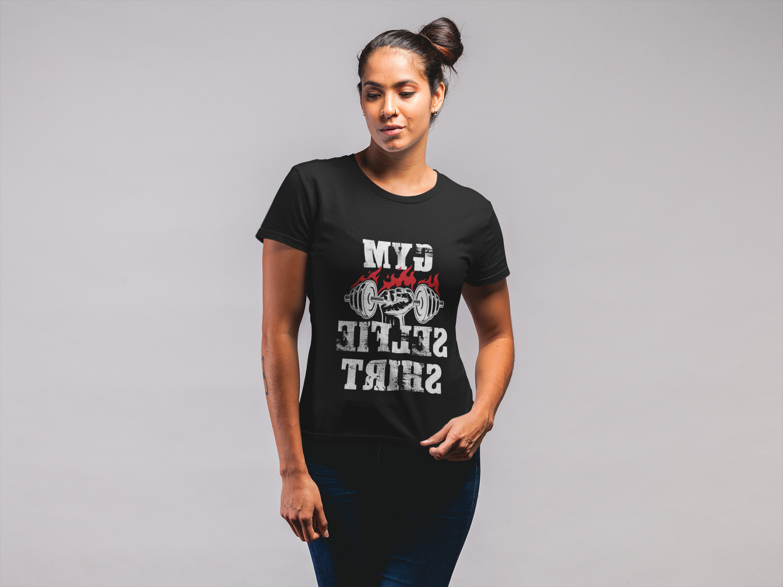 GYM SELFIE HEAVYWEIGHT BOXY TEE — Women’s Oversized Street/Gym Tee