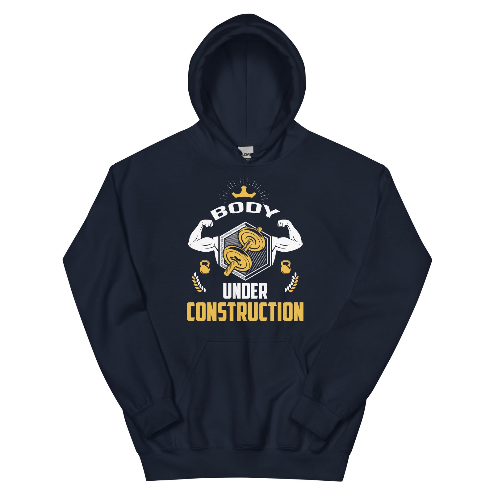 Body Under Construction gym hoodie in navy — I Gym Daily pump cover