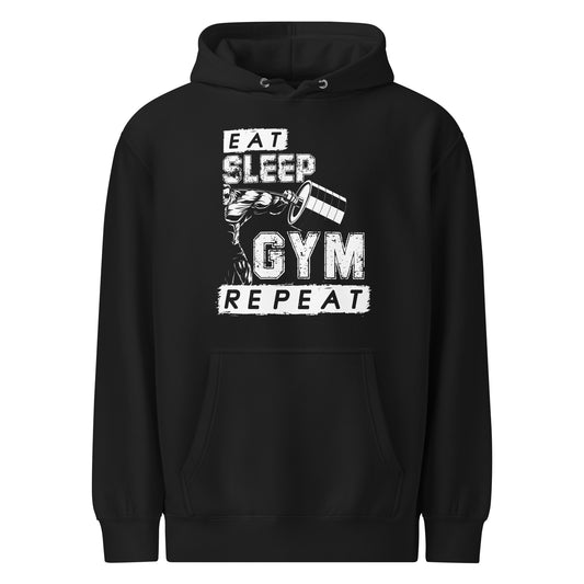 Eat Sleep Gym Repeat gym hoodie in black — I Gym Daily