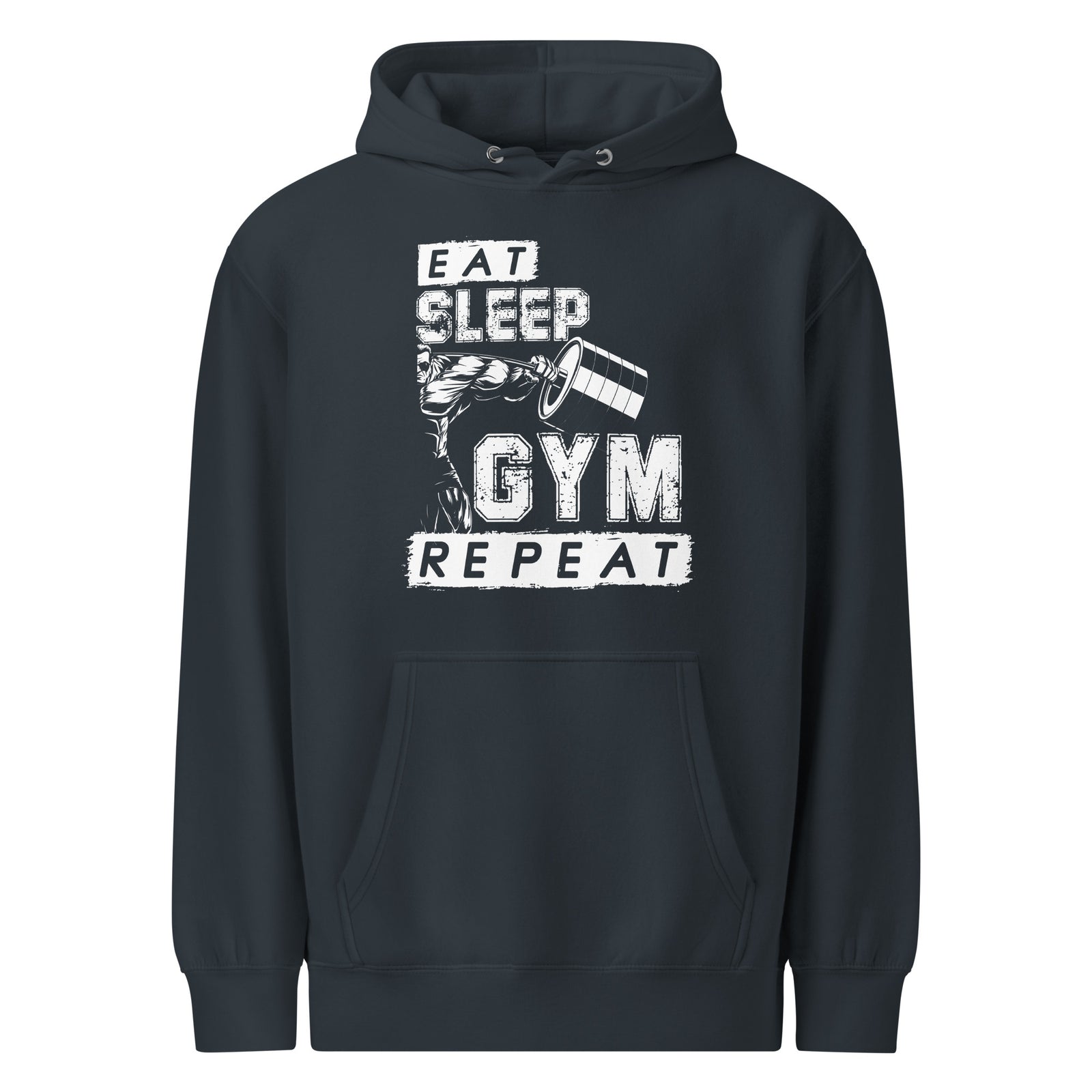 Eat Sleep Gym Repeat gym hoodie in navy — I Gym Daily