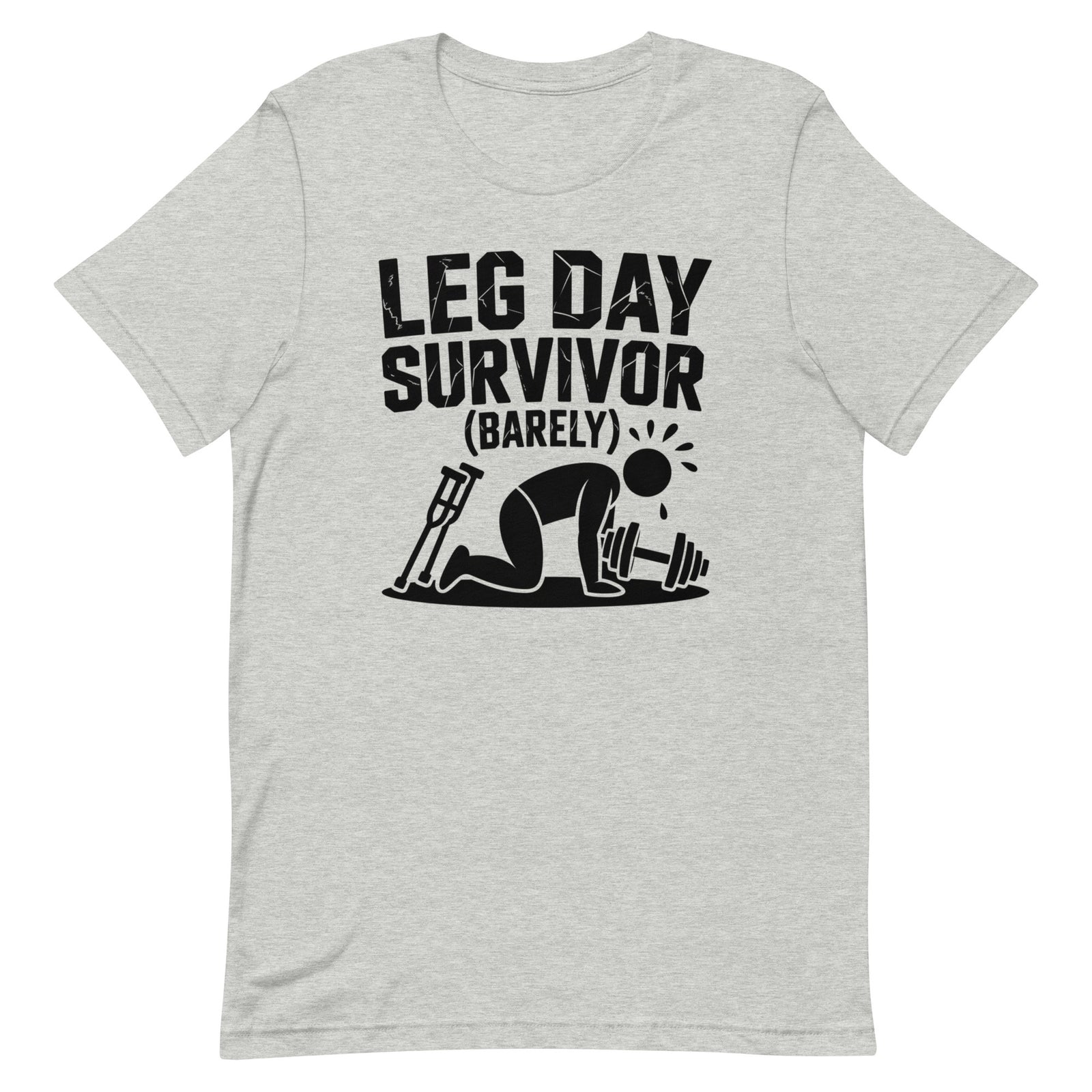Leg Day Survivor alt design funny gym t-shirt in athletic heather — I Gym Daily