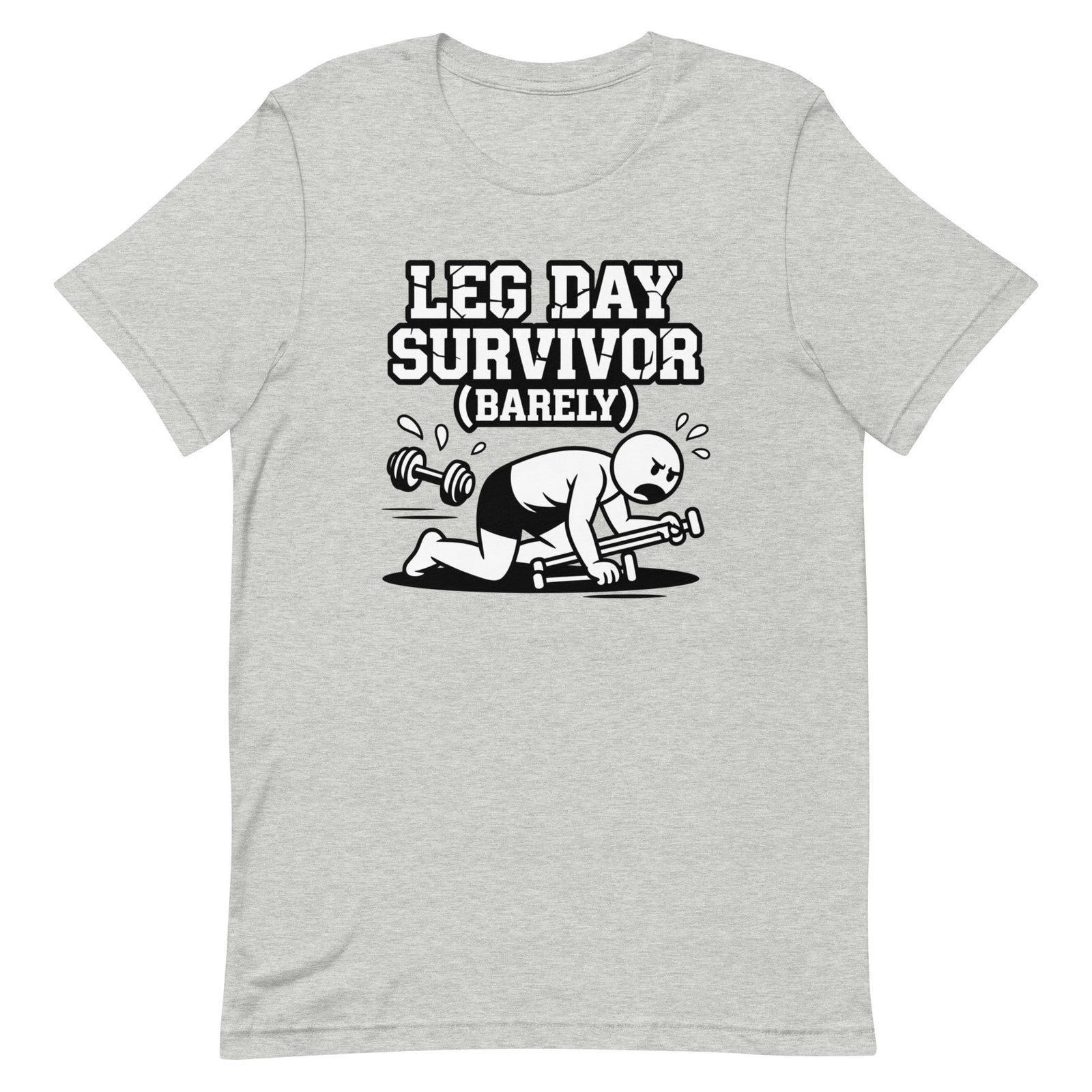 Leg Day Survivor gym tee in athletic heather — I Gym Daily