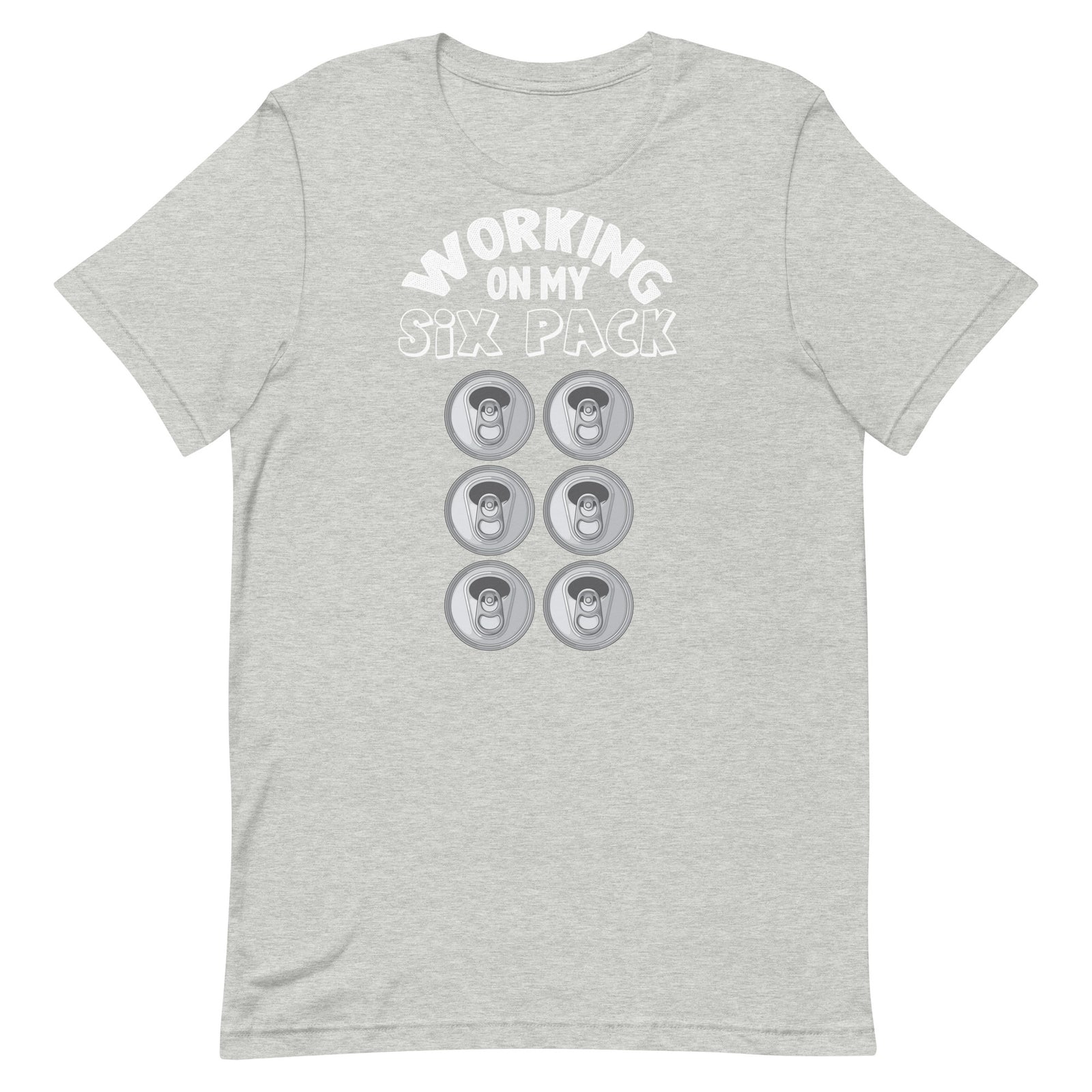 Beer Six Pack funny gym t-shirt in athletic heather — I Gym Daily