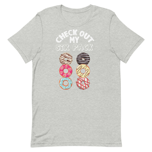 Six Pack Doughnut funny gym t-shirt in athletic heather — I Gym Daily