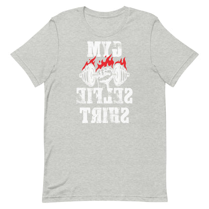 Gym Selfie funny gym t-shirt in athletic heather — I Gym Daily