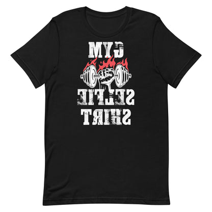 Gym Selfie funny gym t-shirt in black — I Gym Daily