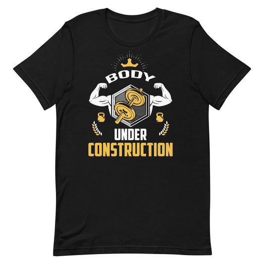 Body Under Construction motivational gym t-shirt in black — I Gym Daily