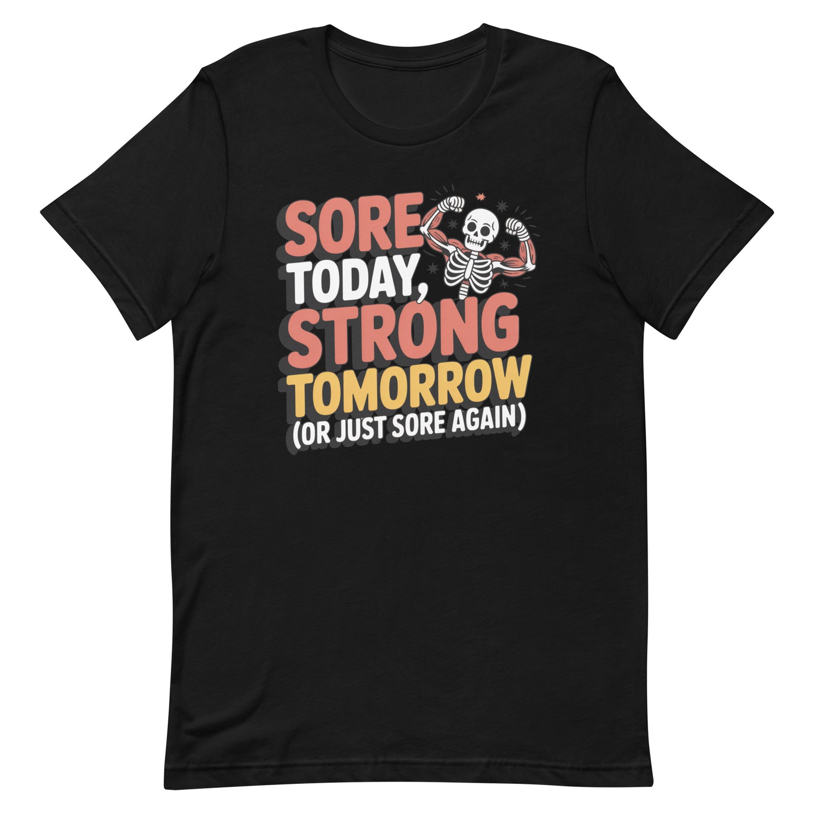 Sore Today Strong Tomorrow women's gym t-shirt in black — I Gym Daily