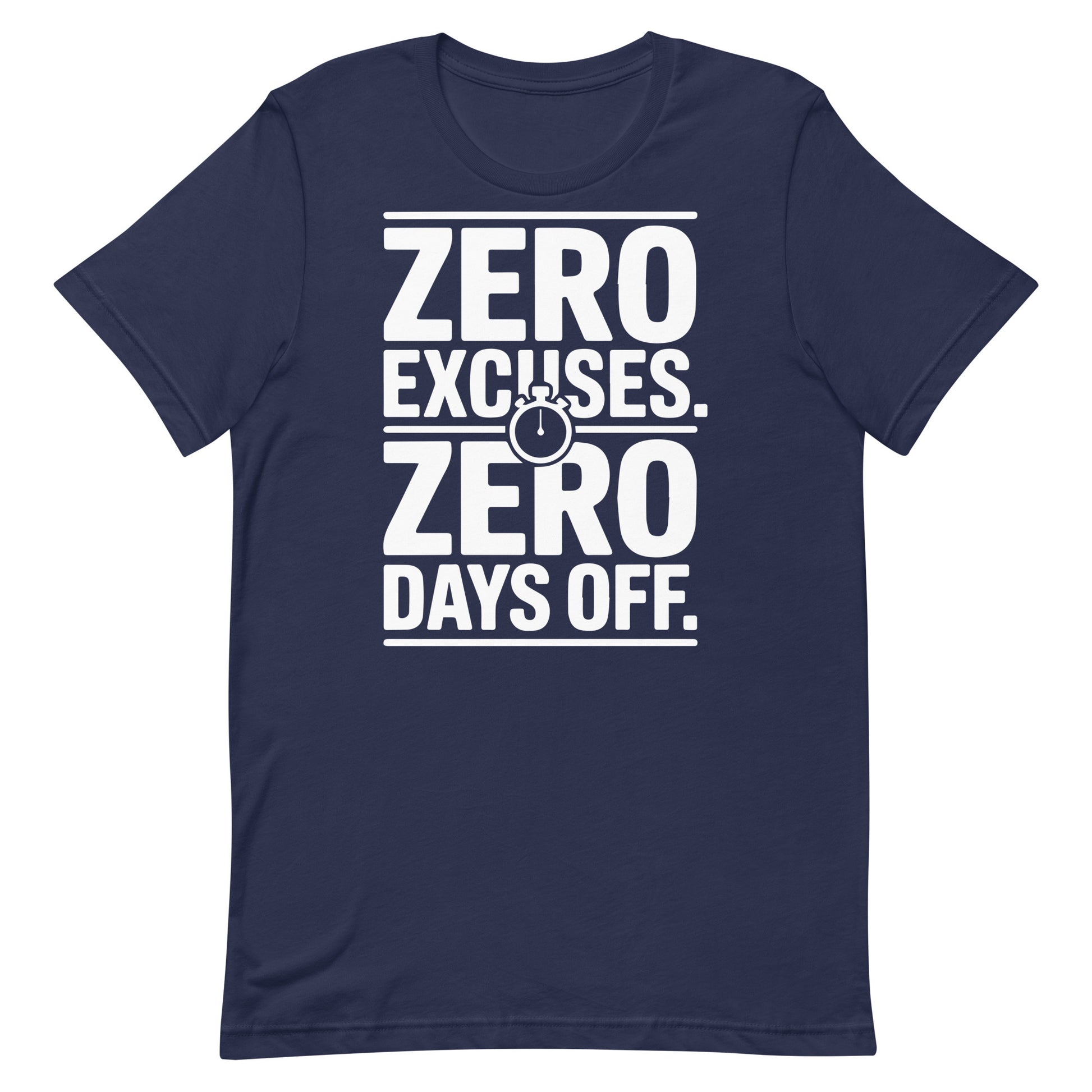 No Excuses No Days Off motivational gym t-shirt in navy — I Gym Daily