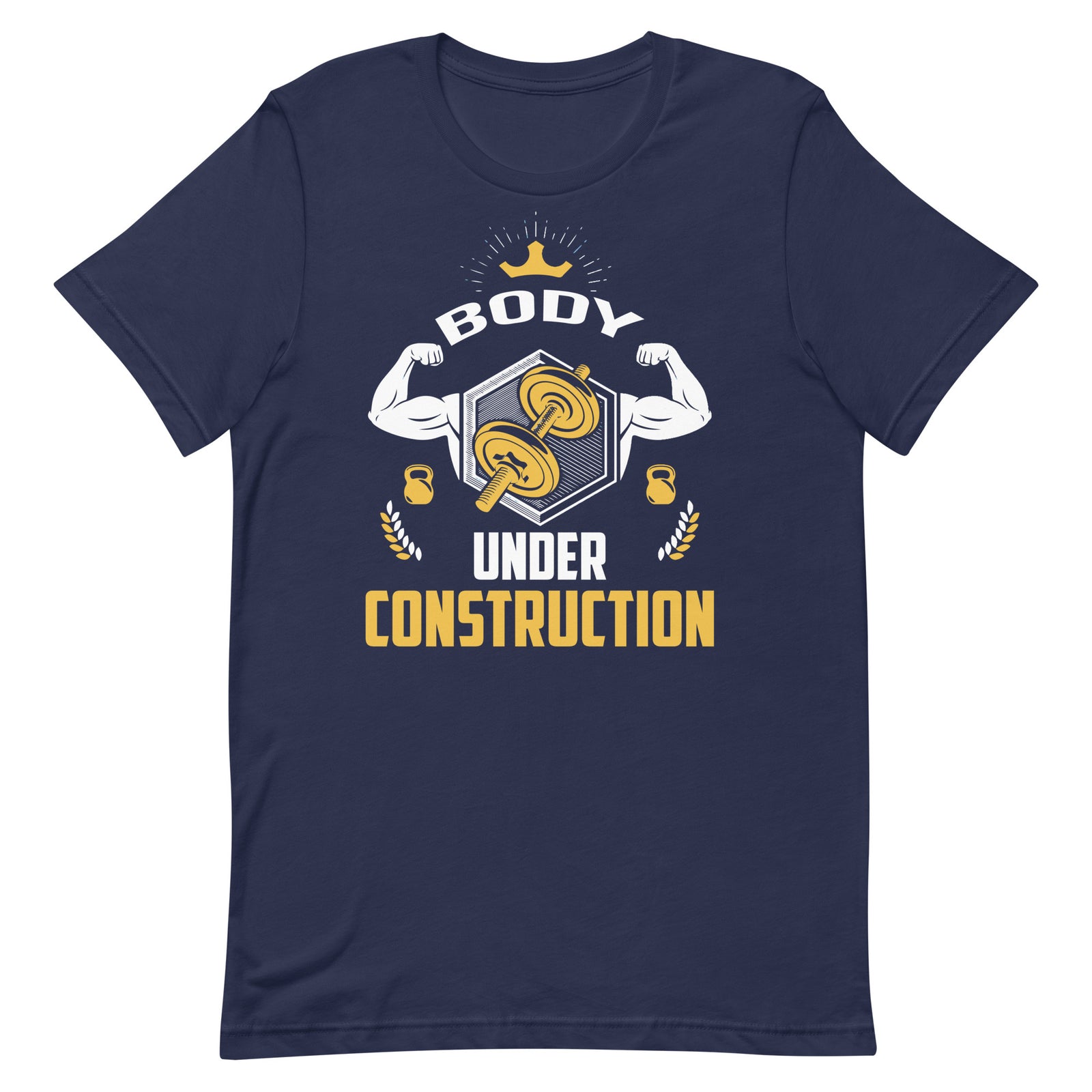 Body Under Construction motivational gym t-shirt in navy — I Gym Daily