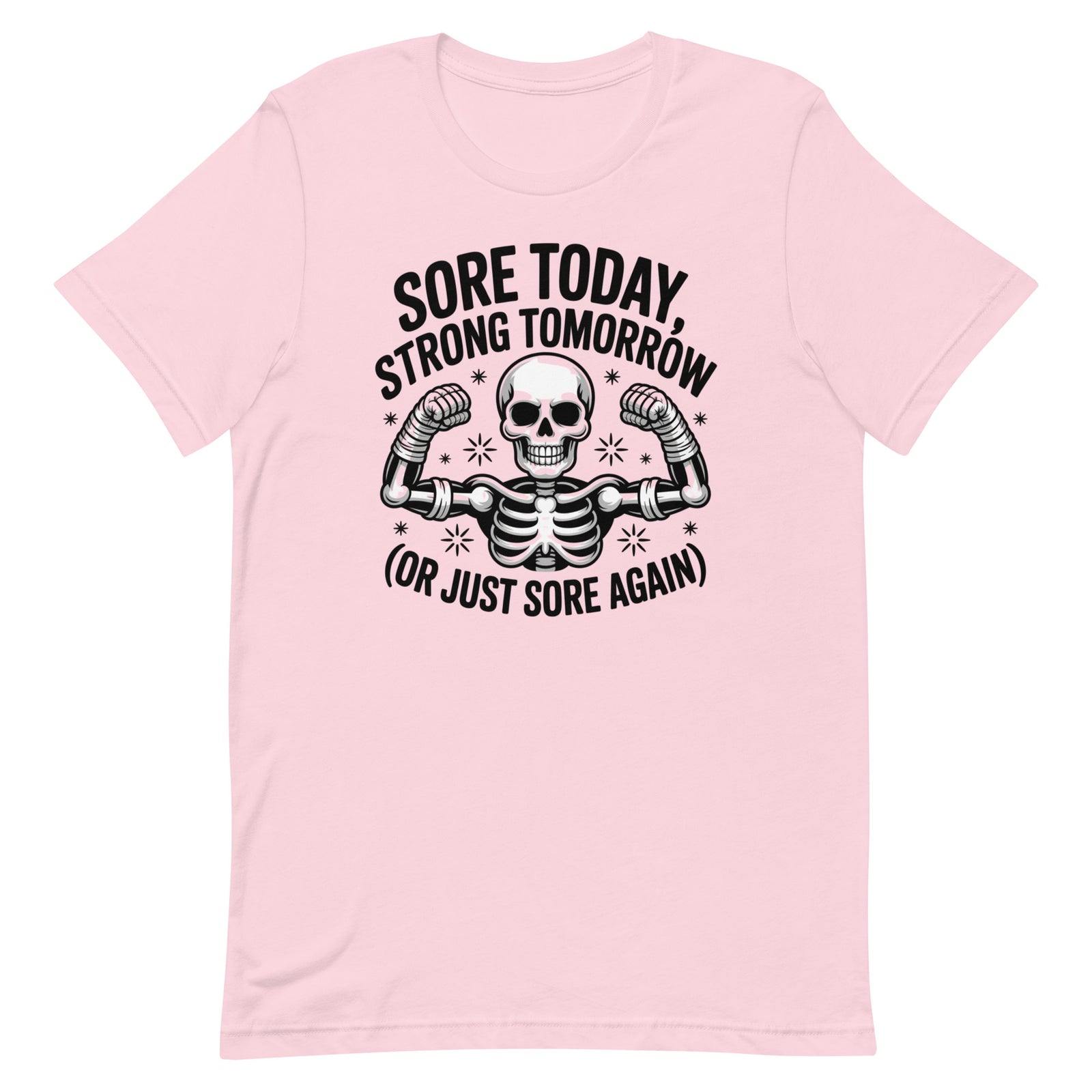 Sore Today Strong Tomorrow alt women's gym t-shirt in soft pink — I Gym Daily
