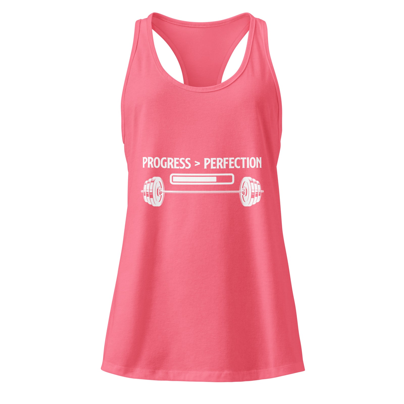 Progress Over Perfection women's racerback gym tank in hot pink — I Gym Daily
