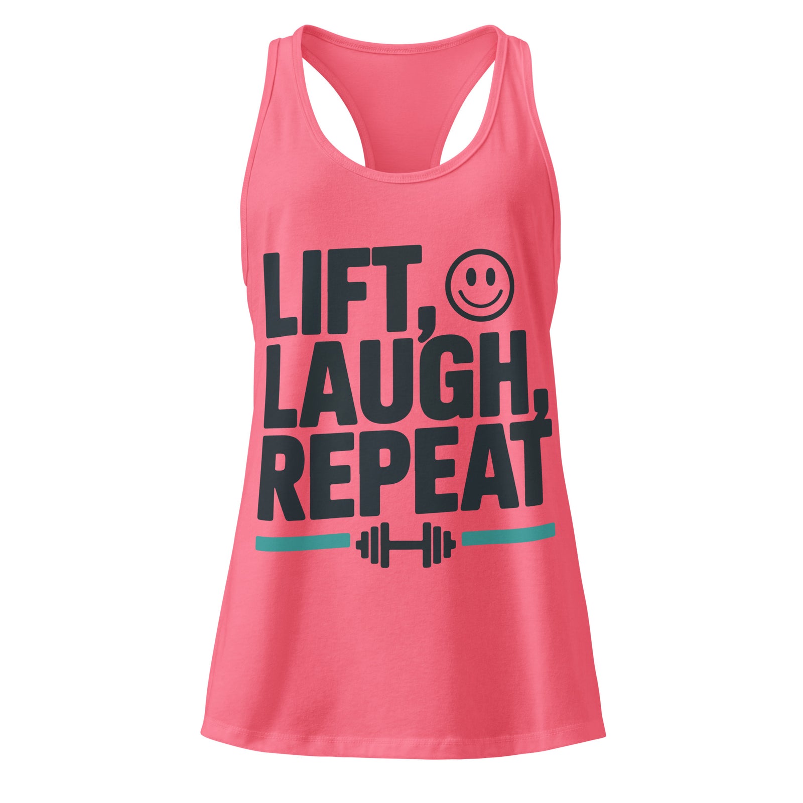 Lift Laugh Repeat women's racerback gym tank in hot pink — I Gym Daily